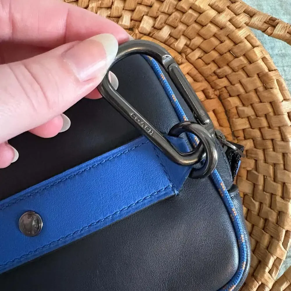 Coach Square Hybrid Pouch in Colorblock Leather with Coach Patch